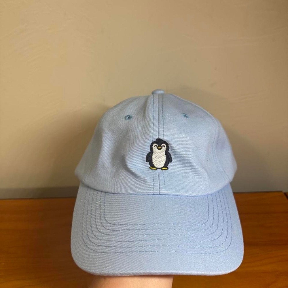 NWOT Follow you Legend Penguin Hat Ball cap Baby Blue Adjustable